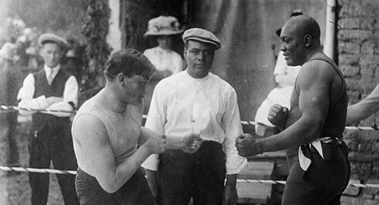 Boxers Marty Cutler and Jack Johnson
