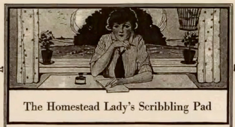 Advertisement for The Homestead Lady's Scribbling Pad