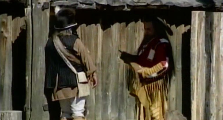 Screenshot from video about Lewis & Clark and the Mandan people