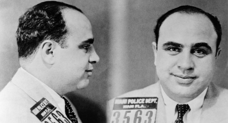 Two mug shots of Al Capone