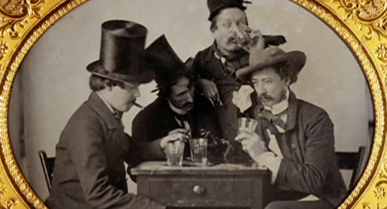 Men drinking during the Prohibition era