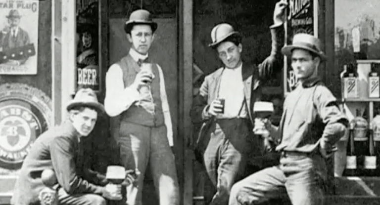 Men drinking during Prohibition