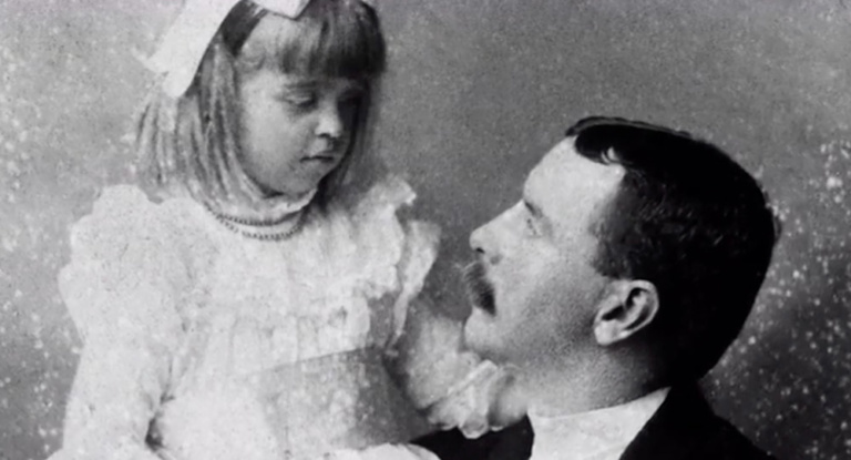 Eleanor Roosevelt as a child with her Dad