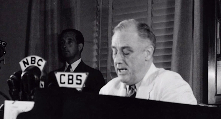 FDR delivers a fireside chat