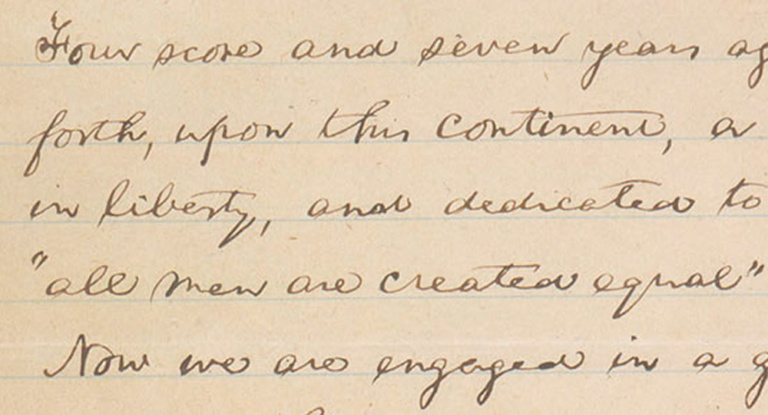 Section of the "Nicolay Copy" of the Gettysburg Address, Library of Congress