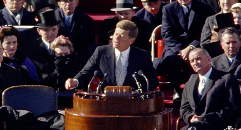 JFK gives a speech