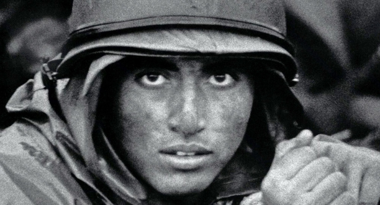 Close up of a US soldier in Vietnam