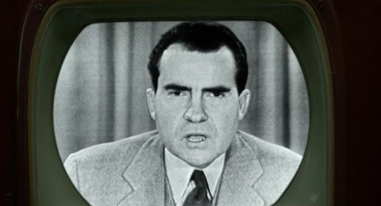 Richard Nixon on a television