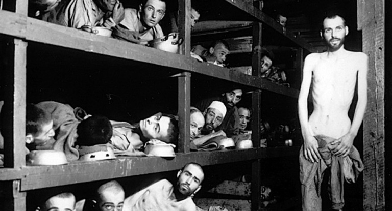 Crowded barracks at Buchenwald Concentration Camp