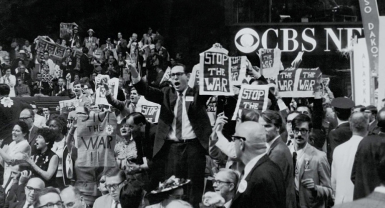 Protestors during convention