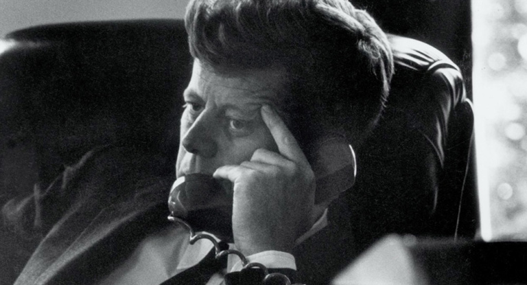 JFK on the phone