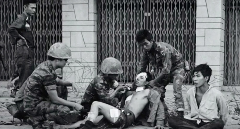 tending to the wounded after the Tet Offensive